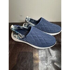 Vera Bradley VB Cloud Convertible Slip-On Shoe Women's 8 Navy Blue & Floral